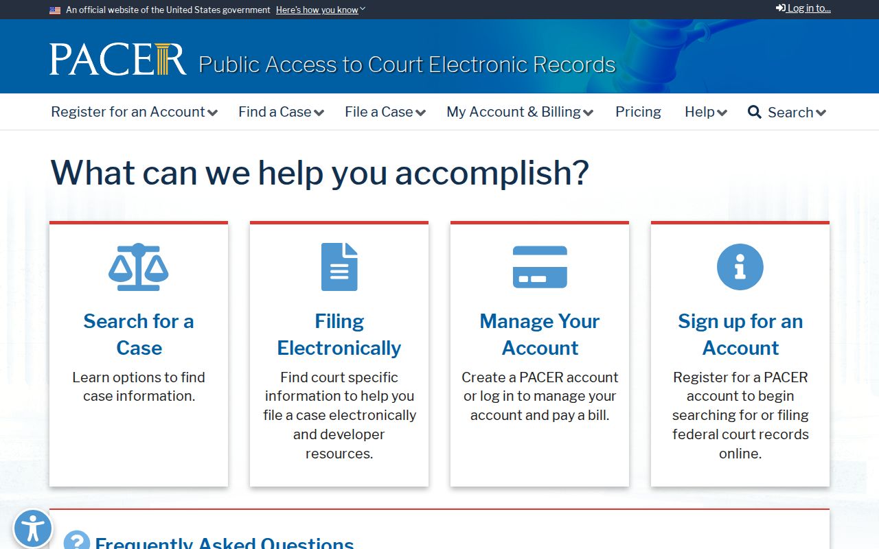 Wayne County federal criminal court case PACER access page